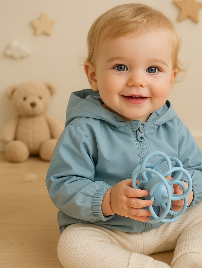 Manhattan Sensory Teether Ball – BPA-Free, Soft Silicone Design for Baby's First Grasping Toy