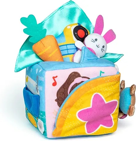 Soft Fabric Sensory Toy Box with Playful Bunny: Perfect for Baby's Early Learning
