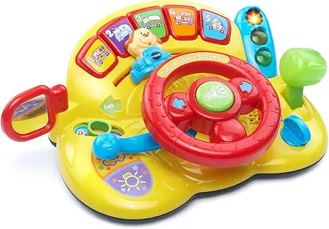 Brightly Colored Toy Steering Wheel: Encourages Baby's Motor Skills and Fun Discovery