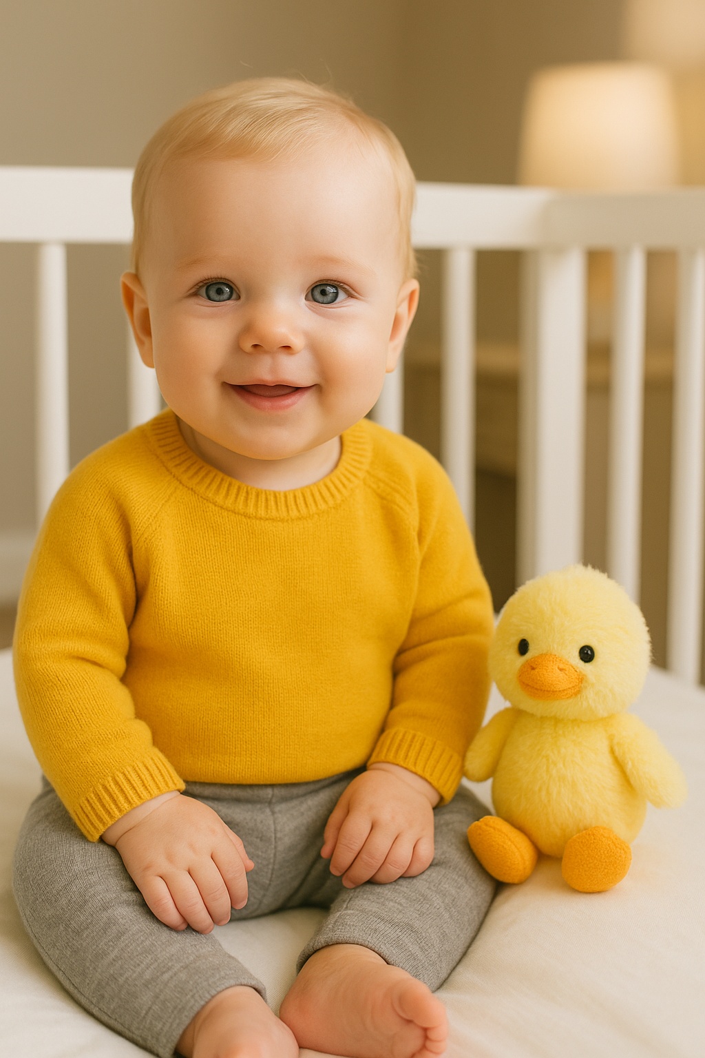 Bright Yellow Duck Plush – Soft, Safe, and Perfect for Baby’s First Toy