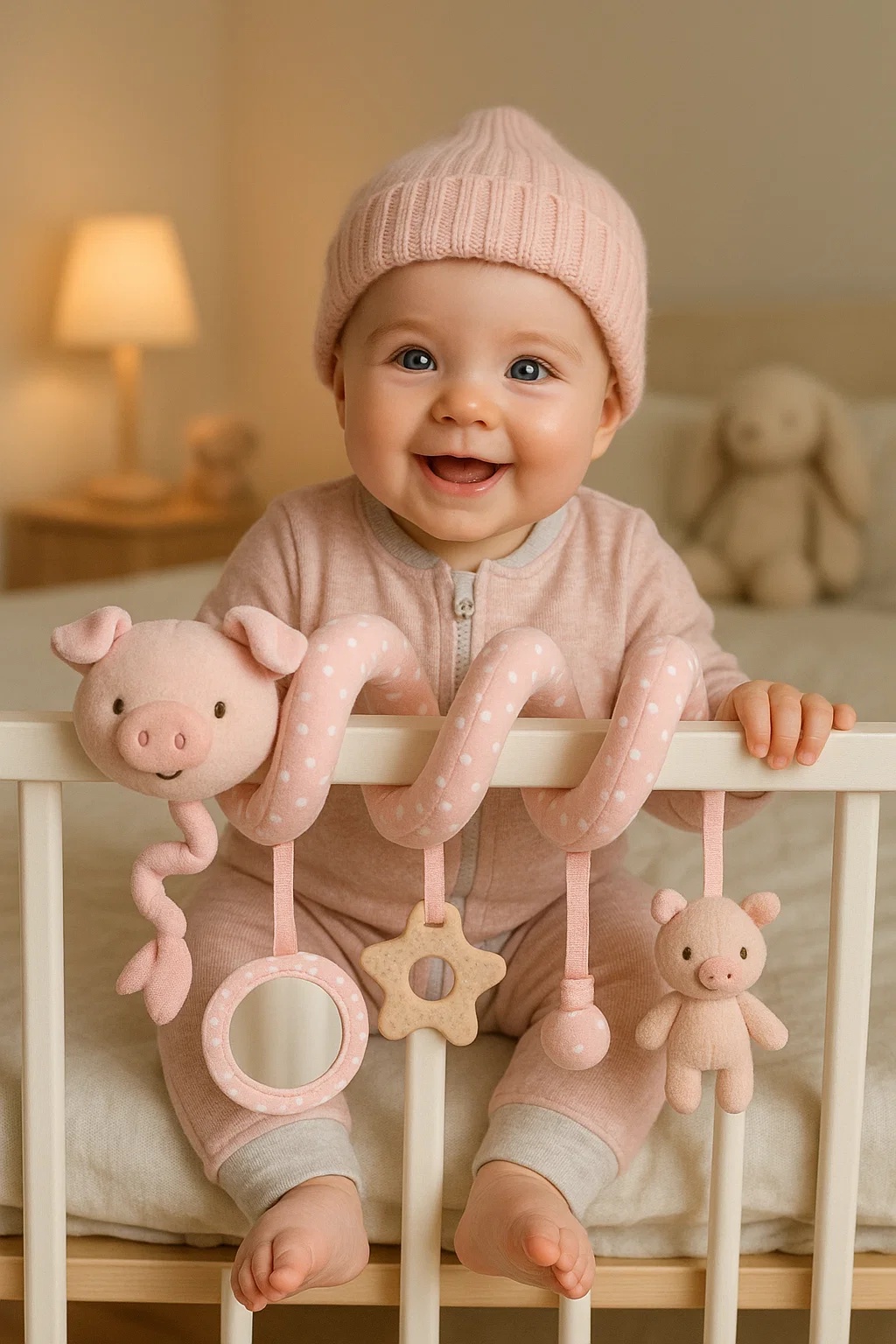 Frühförderungsspielzeug für Babys: Weiche, ungiftige und waschbare Materialien für das Babybett