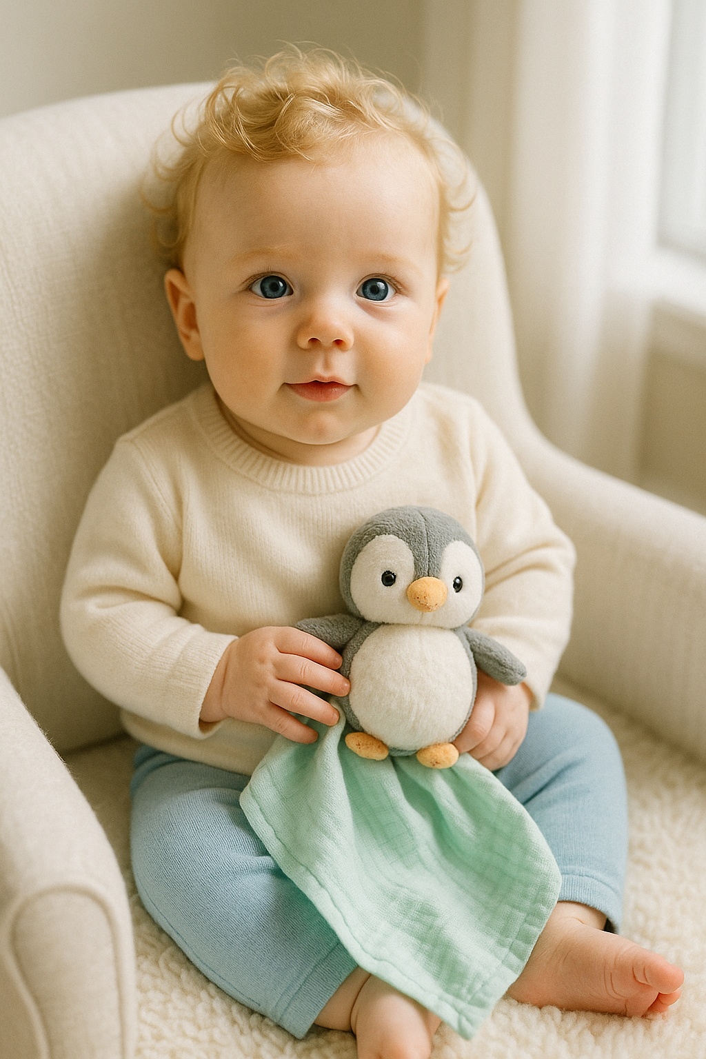 Snuggly Penguin Plush Toy – Soft, Safe, and Ideal for Baby’s First Toy