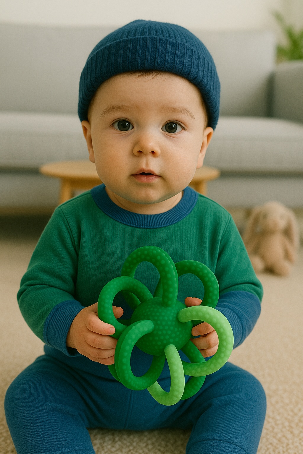 Juguete sensorial suave y seguro para bebés – perfecto para el aprendizaje temprano