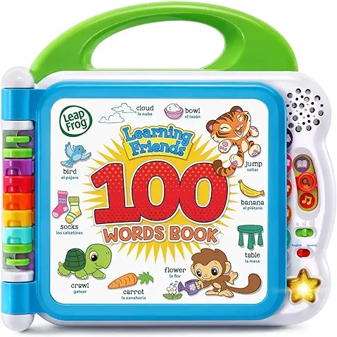Interactive Learning Words Book – Bilingual Educational Sound Book with 100 Words for Toddlers