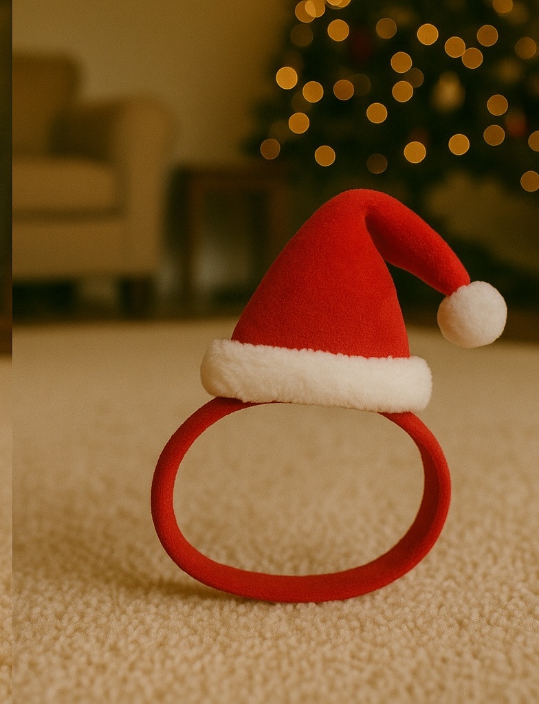 Santa Hat Baby Headband – Classic Red Plush Holiday Accessory