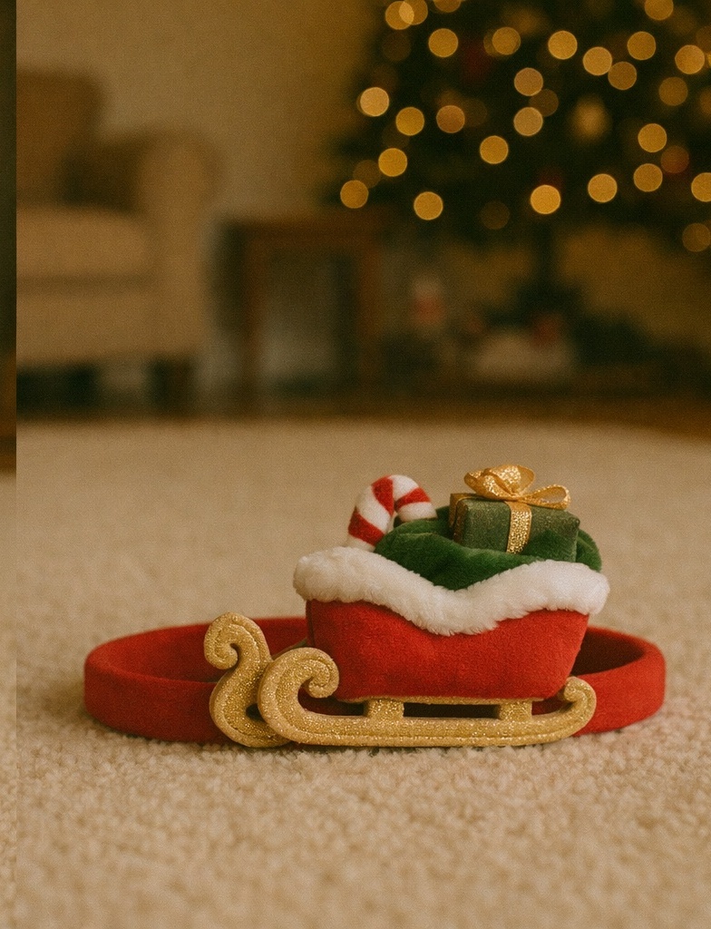 Weihnachts-Schlitten Baby Haarband – Kuscheliges festliches Accessoire