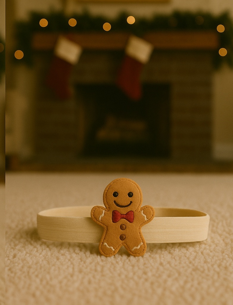 Bandeau Bébé Pain d'Épices – Accessoire Doux et Festif pour Noël