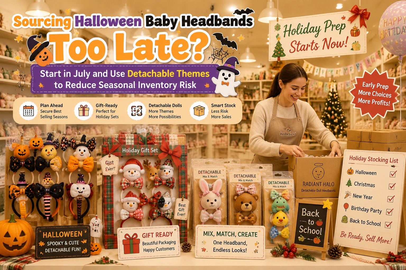 Sourcing Halloween Baby Headbands Too Late? Start in July and Use Detachable Themes to Reduce Seasonal Inventory Risk 🎃