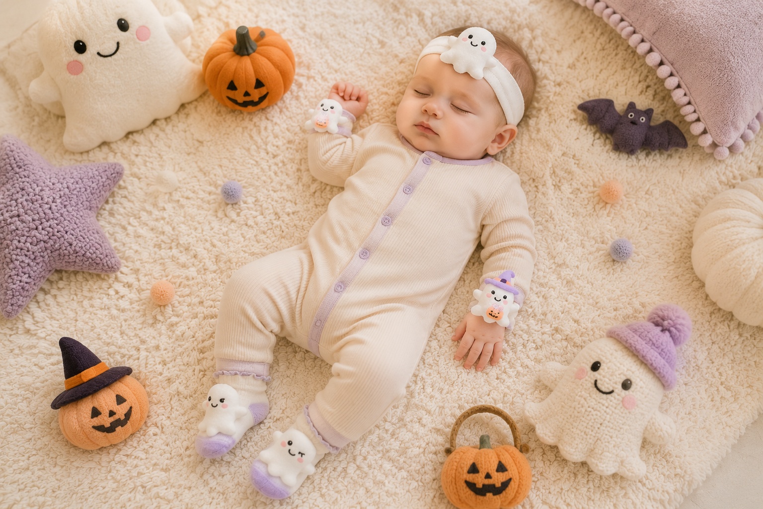 Wholesale Ghost Baby Gift Set with Plush Headband, Socks and Wristbands