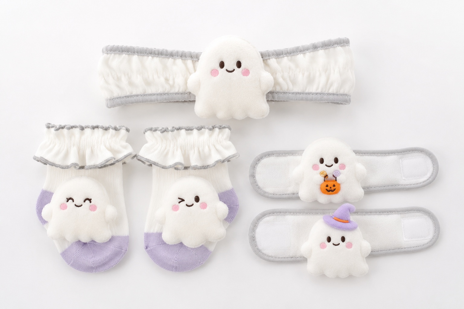 Wholesale Ghost Baby Gift Set with Plush Headband, Socks and Wristbands