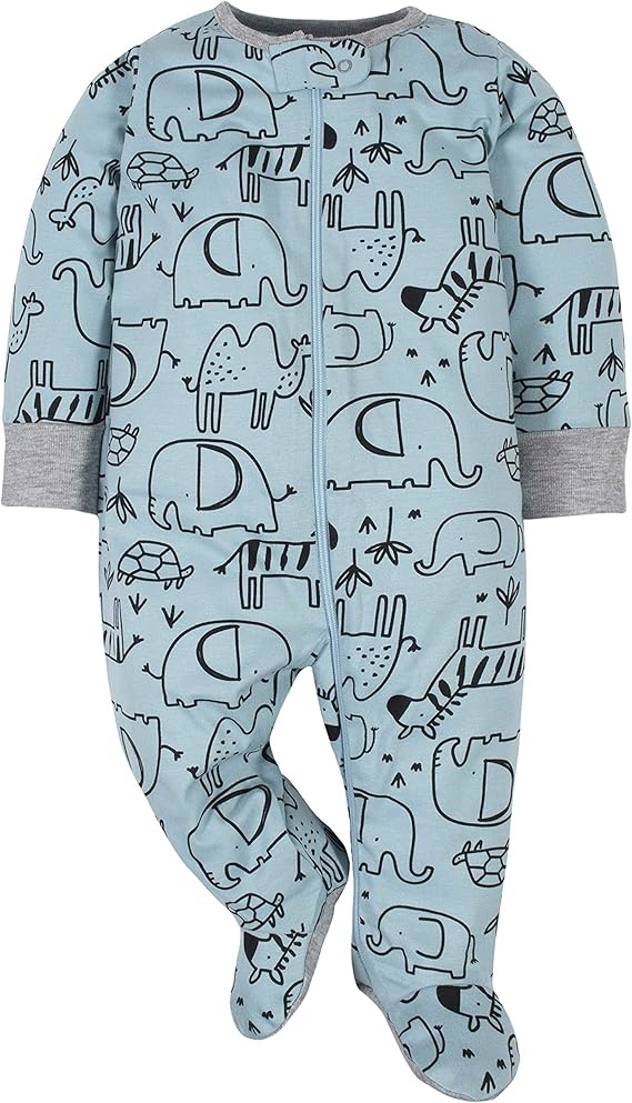 Safari Animal Print Baby Sleepsuit – Unisex Comfort for Everyday Babywear
