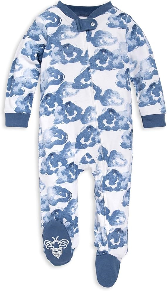 Cloud Print Organic Baby Footie – OEKO-TEX Certified & Skin-Safe