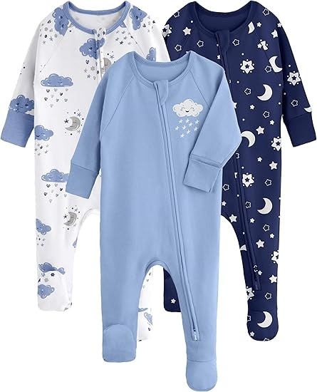 3-teiliges Baby-Schlafanzug-Set mit Himmelsmotiven & Stirnband – Für B2B Kunden konzipiert