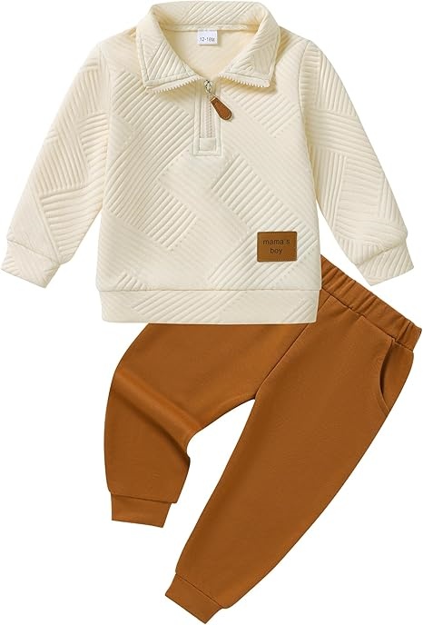 Ensemble bébé zippé “mama’s boy” – coordination parfaite B2B avec bandeau doux