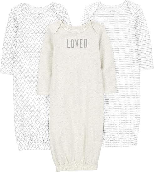 Unisex Baby Gown 3-Pack – Ultra Soft Cotton Sleepwear for Newborns – Ideal for Premium Gift Sets