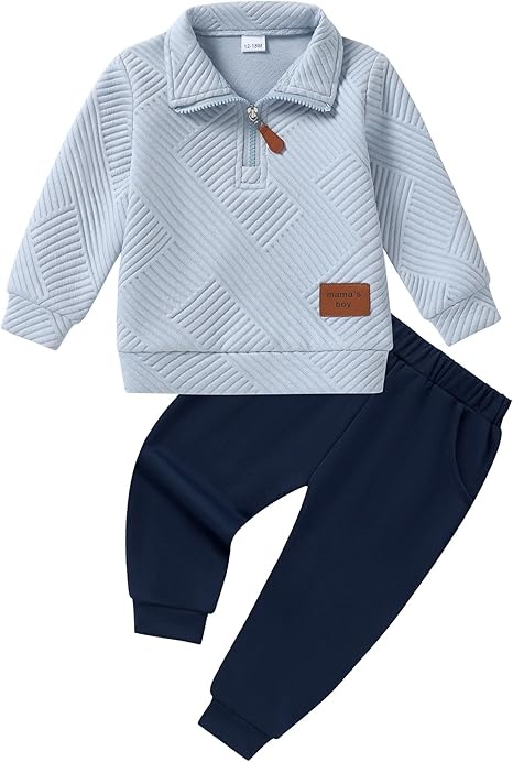 Set „Mama’s Boy” cu fermoar și pantaloni contrast – preferat B2B pentru complet cu bentiță
