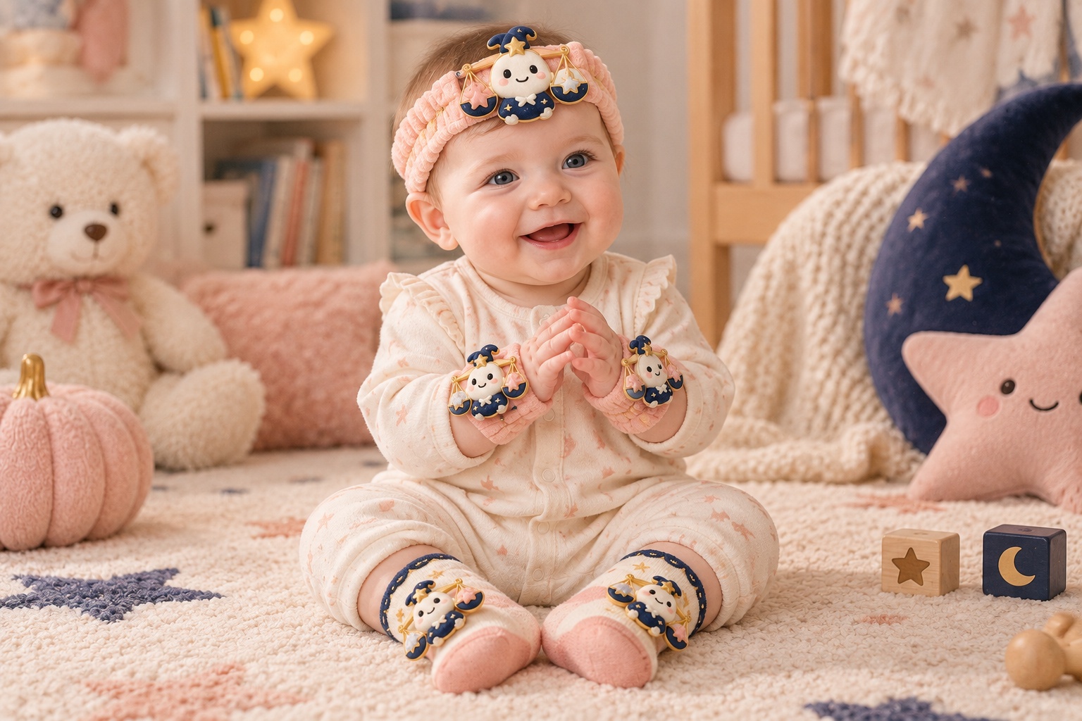 Wholesale Mystic Libra Baby Headband, Socks & Wristband Gift Set | High-Impact Celestial Boutique Assortment