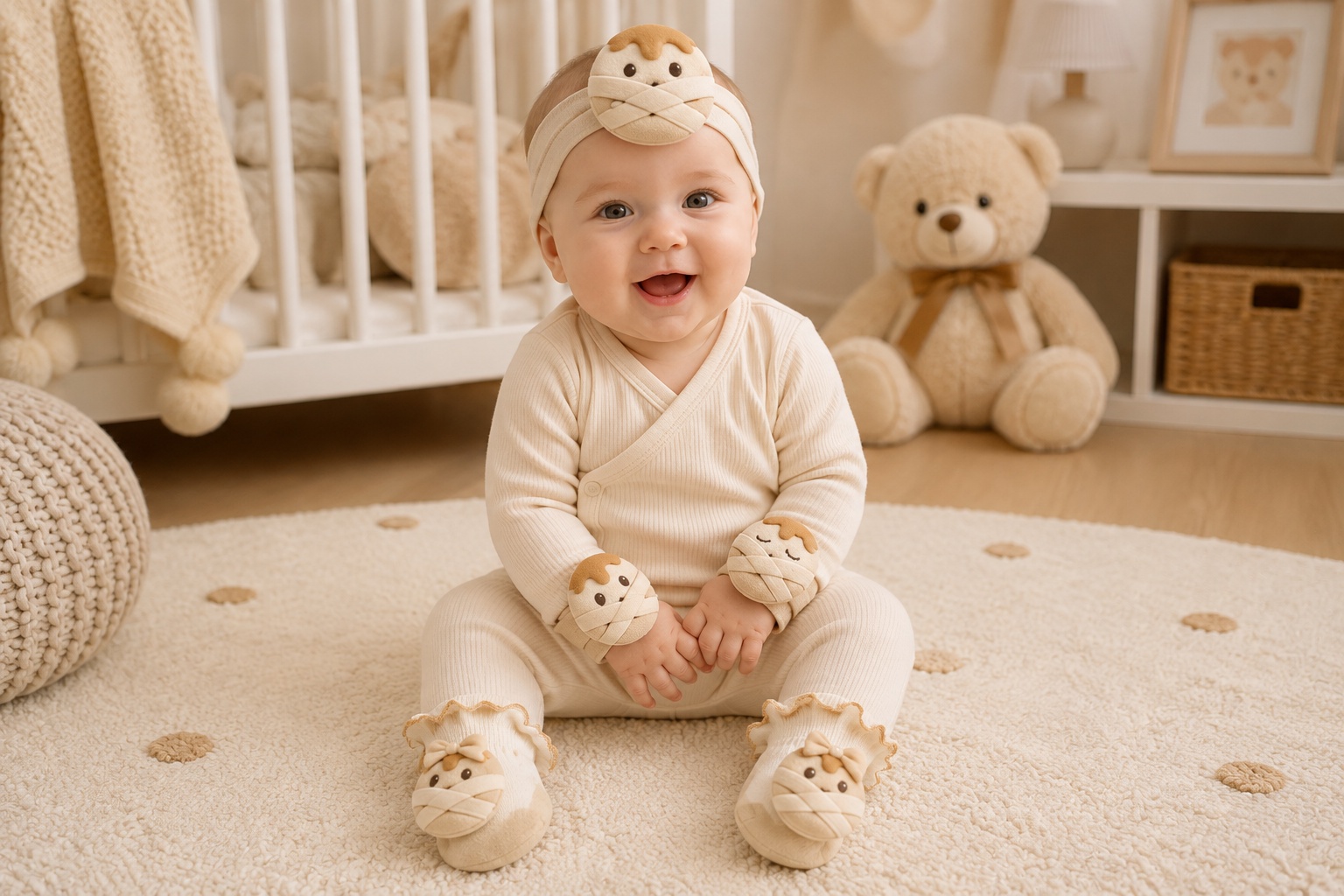 Wholesale Mummy Baby Headband, Socks & Wristband Gift Set for Boutiques