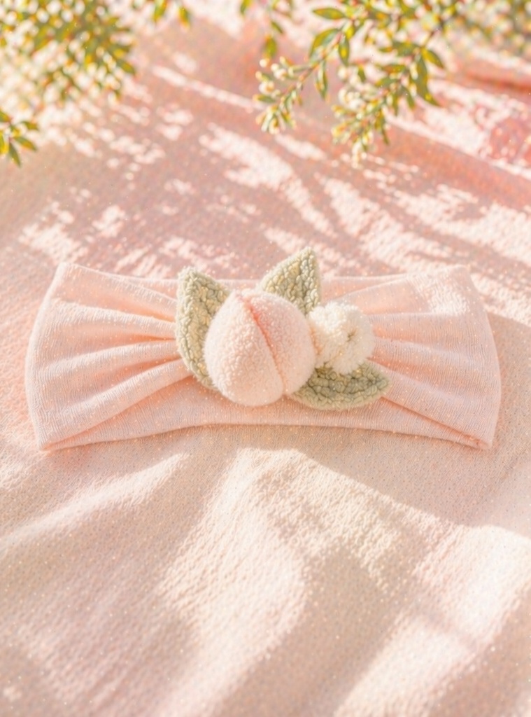 OEM Plush Peach Baby Headband, Soft Stretch Newborn Photo Prop Hair Band