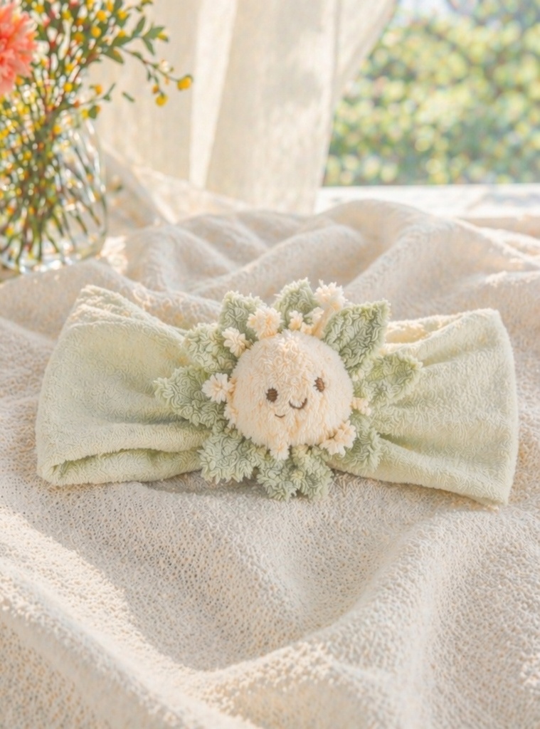 Nature-Inspired Daisy Doll Baby Headband, Soft Stretch Boutique Newborn Headband