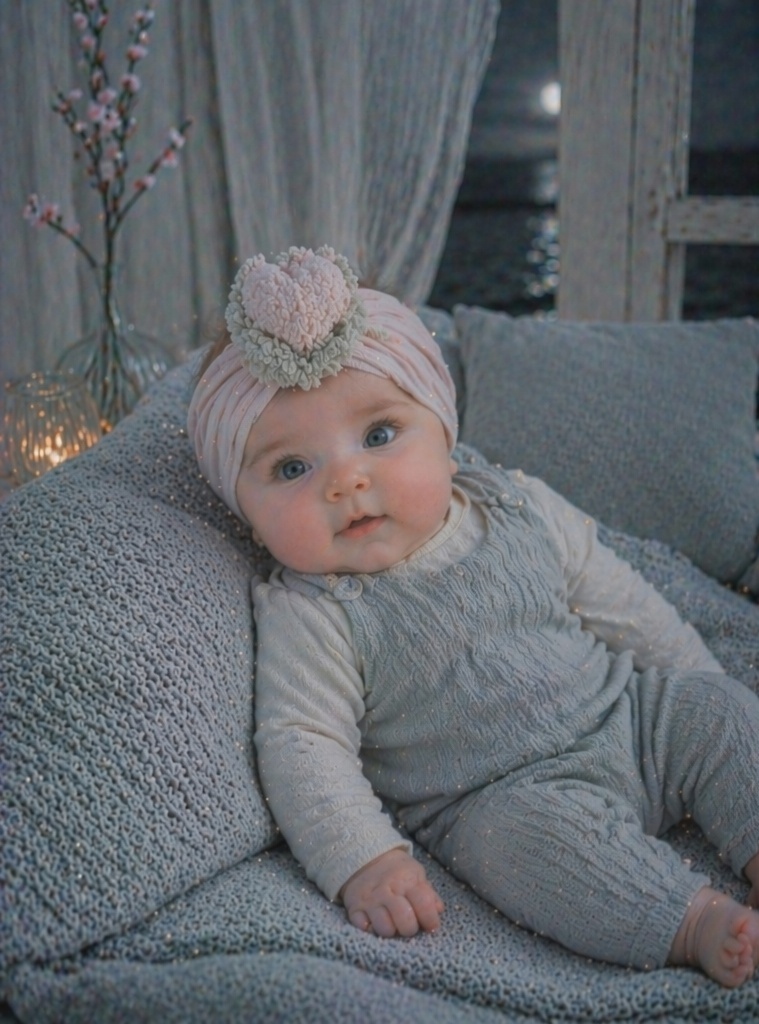 Wholesale Plush Heart Baby Headband, Soft Stretch Newborn Boutique Hair Accessory