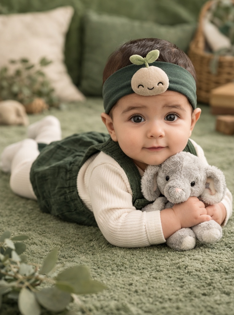 Bentiță baby cu păpușă mugur pentru colecții cadou și prezentare cu impact emoțional în retail