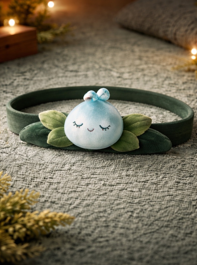 Bandeau bébé en peluche goutte endormie pour grossistes – modèle poétique pour boutiques et coffrets cadeaux