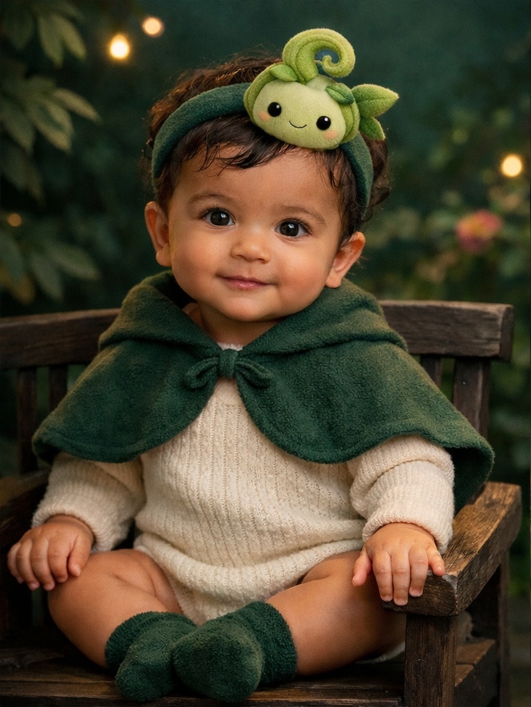 Bandeau bébé en peluche avec petit esprit feuille en spirale, pensé pour les acheteurs B2B aimant les collections nature
