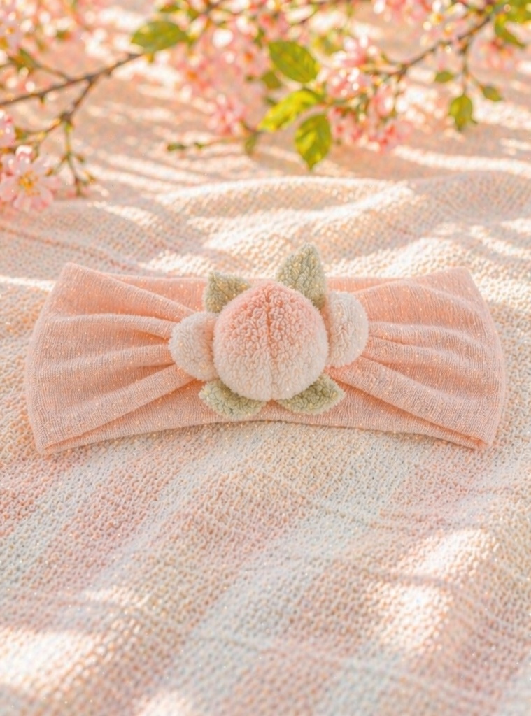 Wholesale Baby Plush Peach Headband for Newborns, Soft Stretch Boutique Hair Accessory