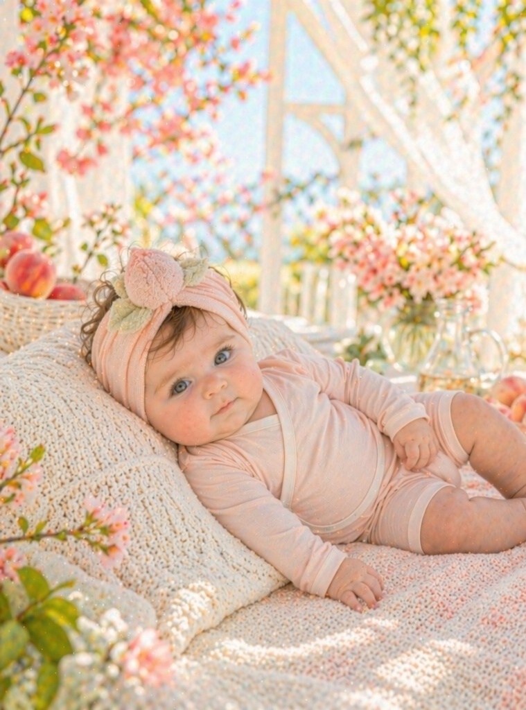 Wholesale Baby Plush Peach Headband for Newborns, Soft Stretch Boutique Hair Accessory
