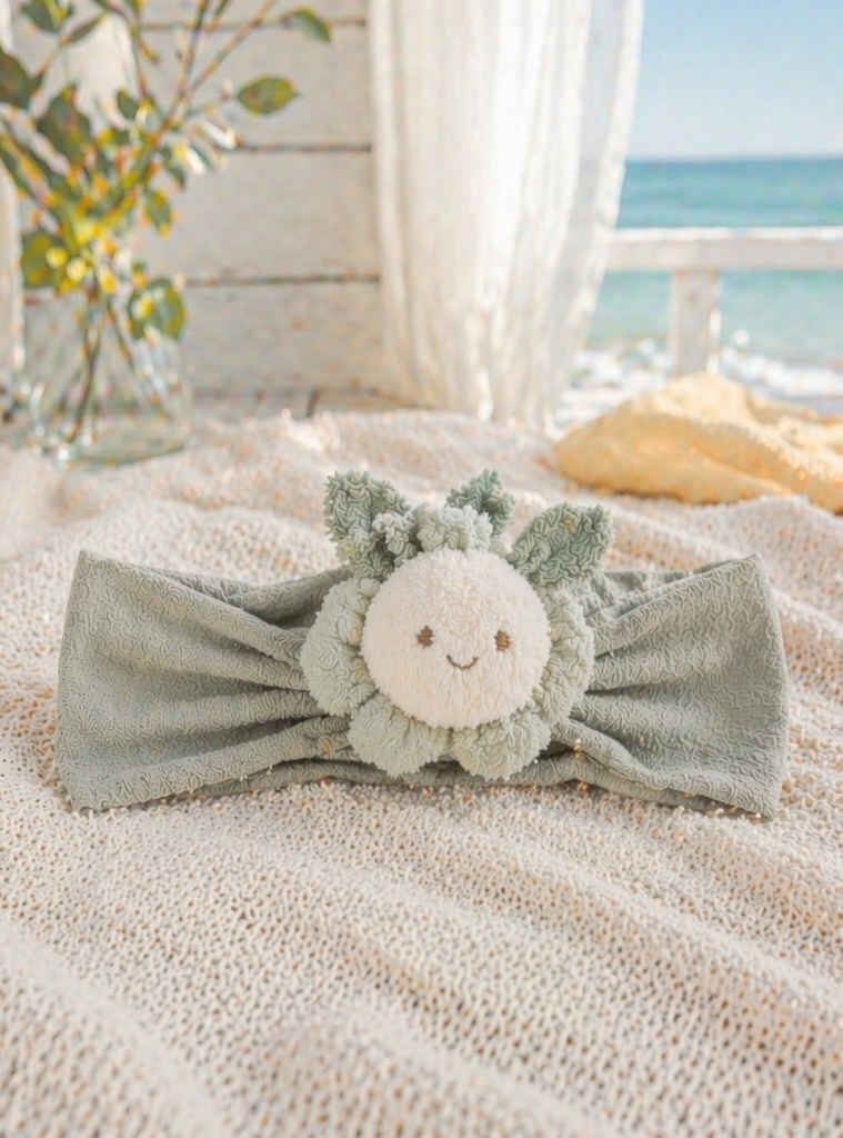 Wholesale Daisy Plush Doll Baby Headband, Soft Elastic Boutique Infant Headband