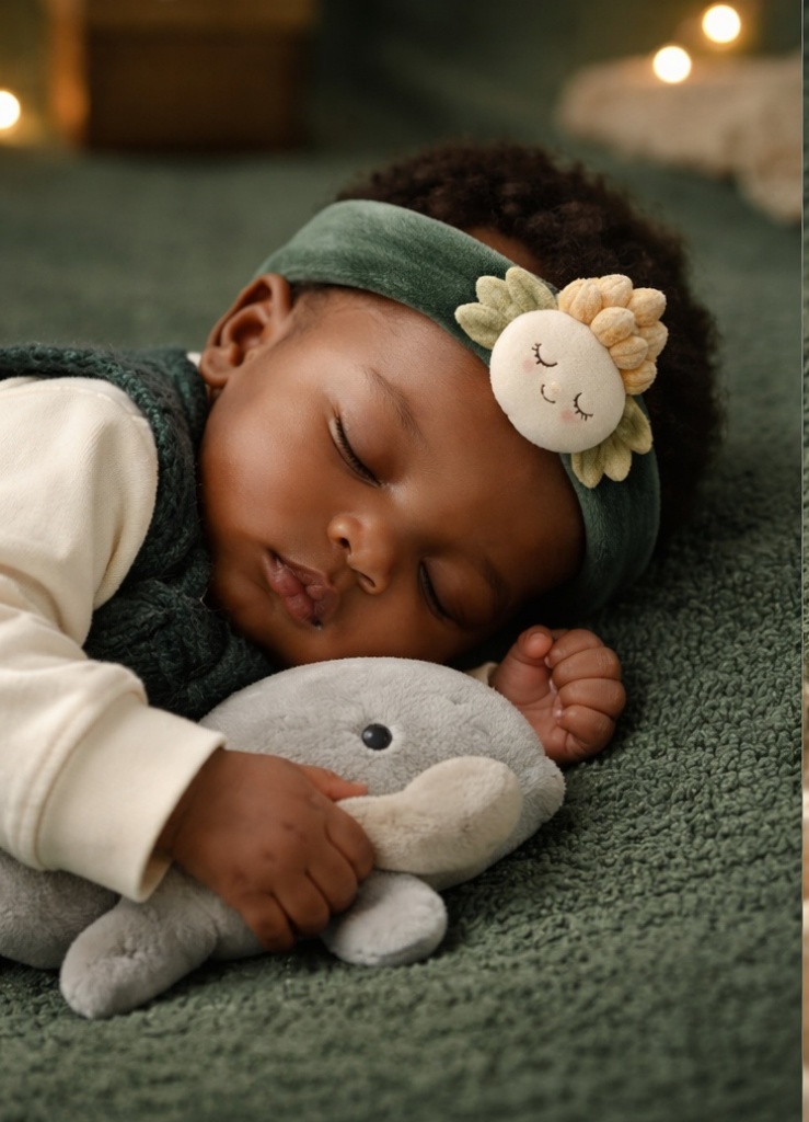 Diadema de bebé de peluche con flor dormida para mayoristas – diseño suave y premium que encanta a compradores B2B