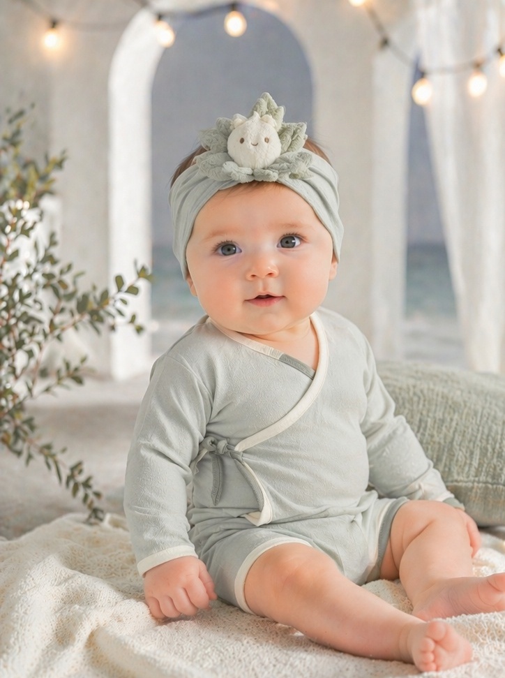 OEM Nature Inspired Plush Flower Doll Baby Headband for Infant Fashion Accessories