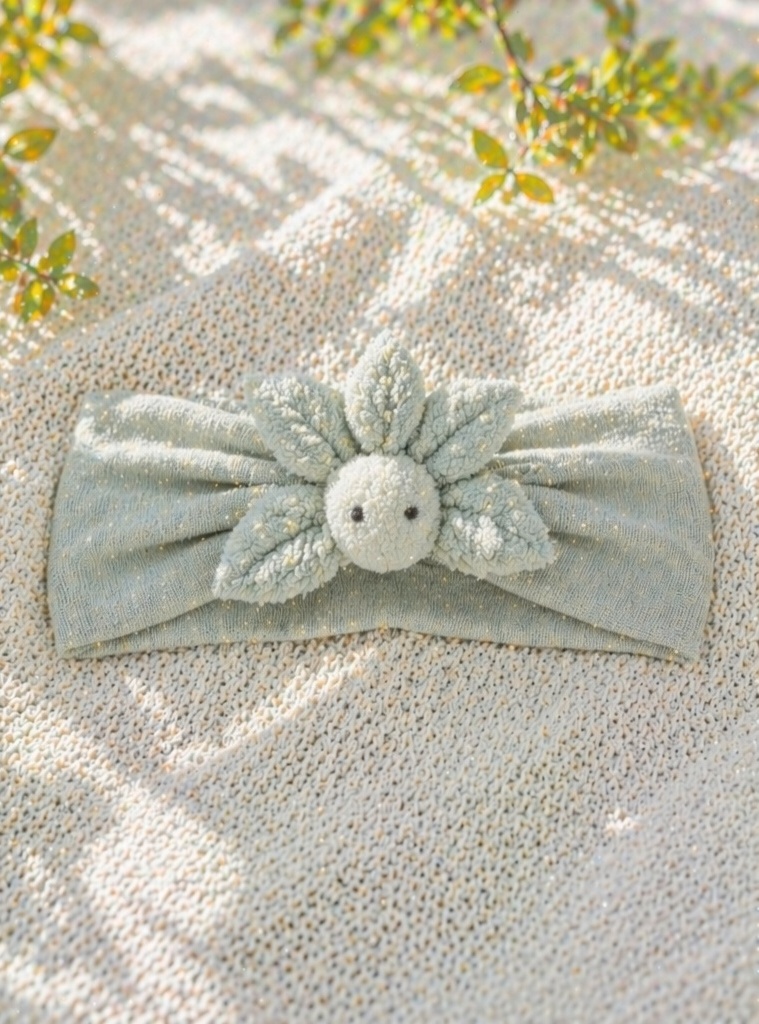 Nature-Inspired Leaf Doll Baby Headband, Soft Stretch Boutique Newborn Headband