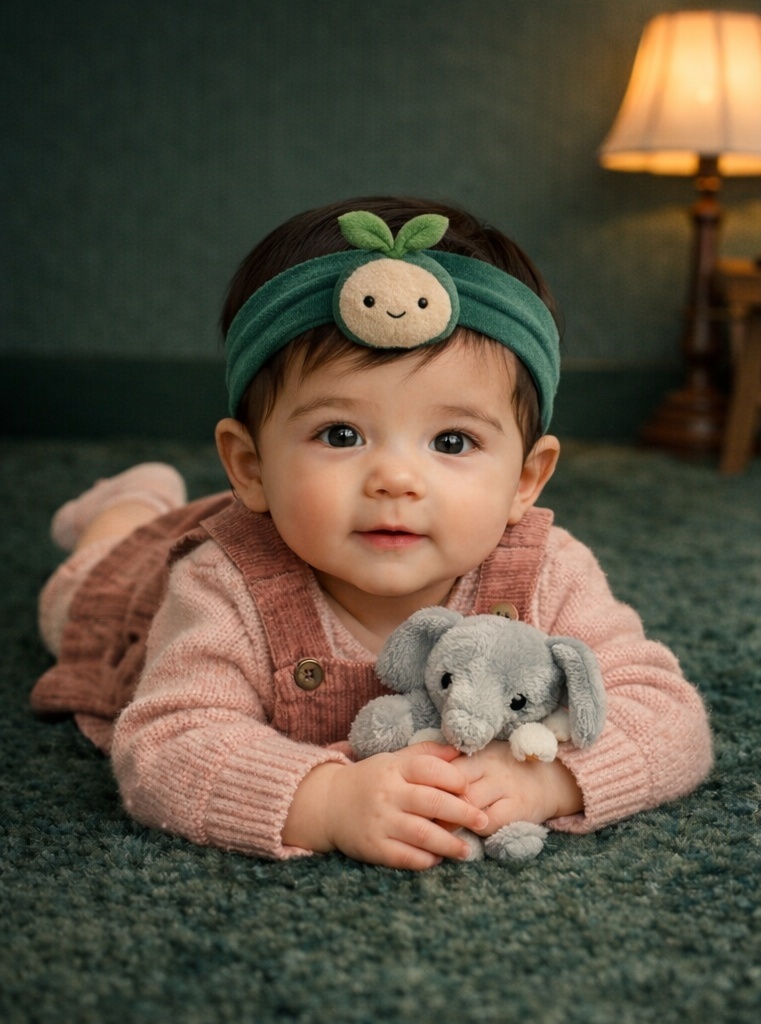 Banda para bebé con muñeco brote de peluche para colecciones con personalidad y fuerte atractivo emocional
