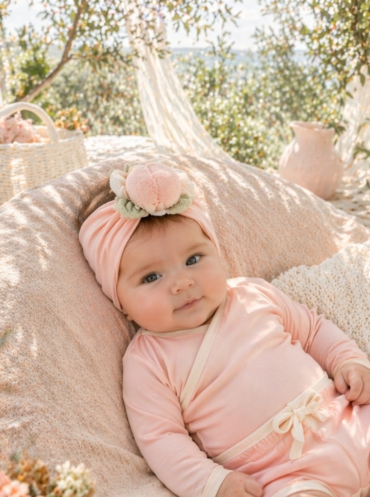 Wholesale Pink Peach Blossom Baby Headband for Boutique Newborn Accessories and Gift Programs