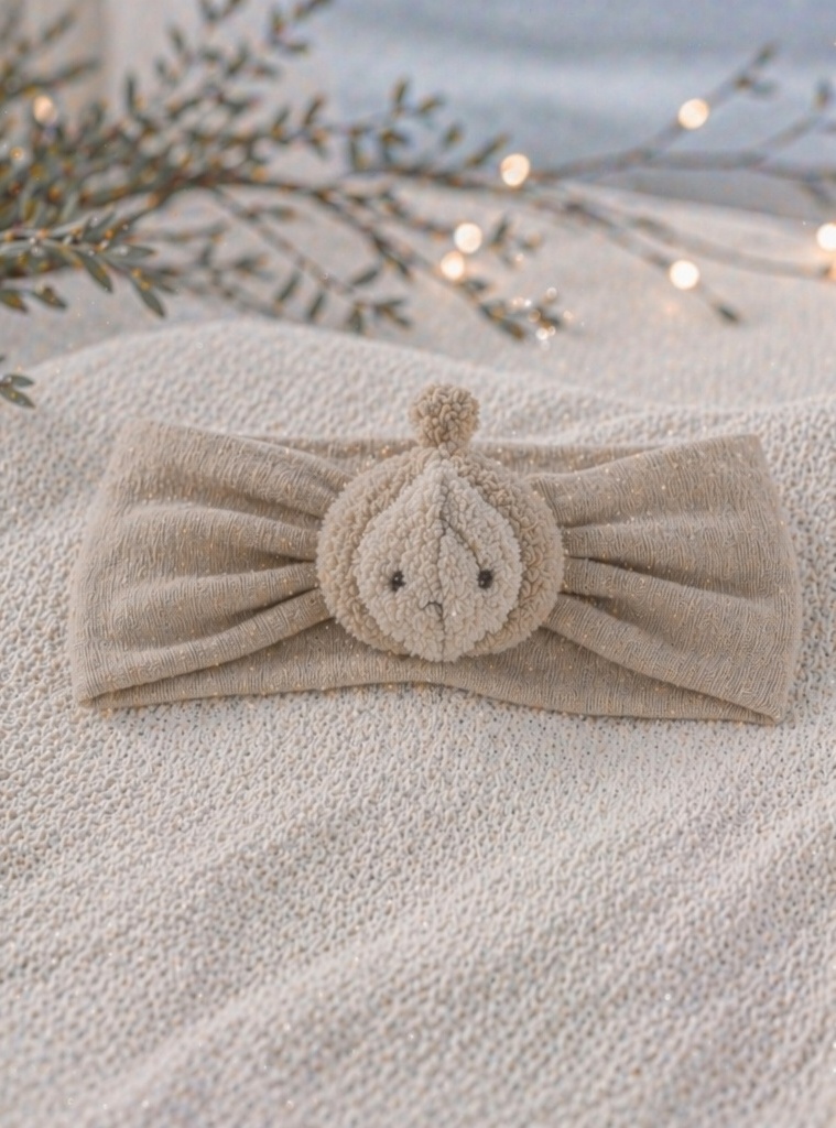 Wholesale Neutral Peach Plush Baby Headband, Soft Stretch Boutique Infant Headwrap