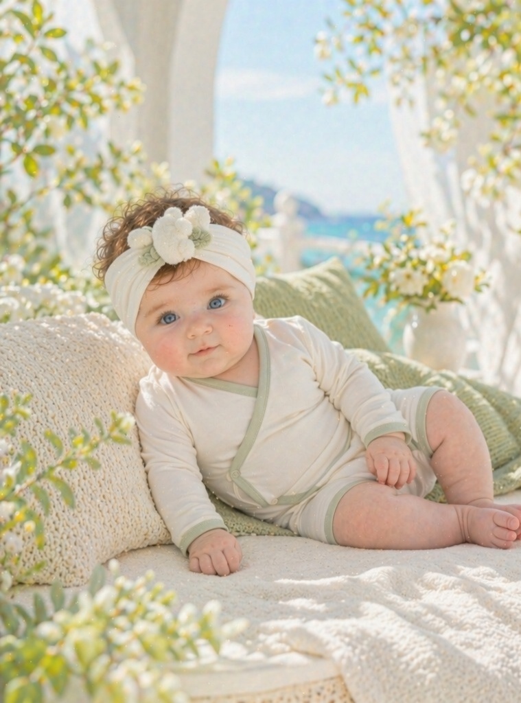 OEM White Berry Plush Baby Headband, Soft Stretch Baby Boutique Hair Accessory