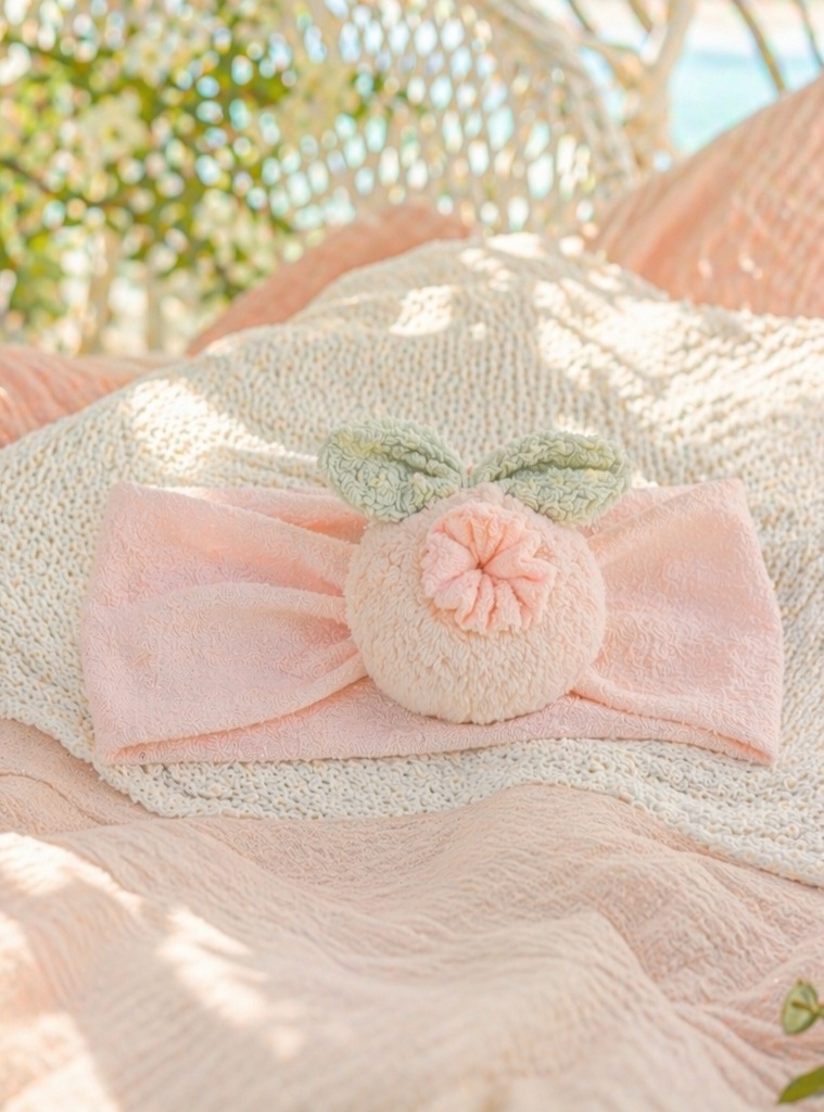 Wholesale Pink Peach Plush Baby Headband, Soft Elastic Boutique Infant Headband