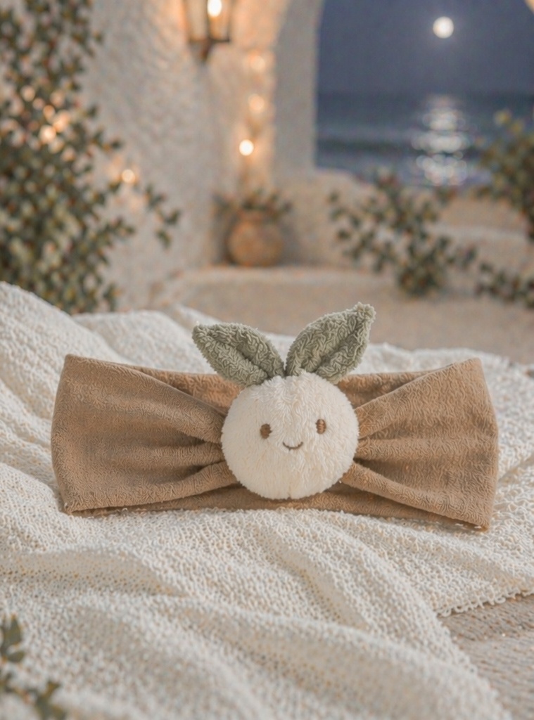 Wholesale Brown Sprout Doll Baby Headband, Soft Stretch Newborn Boutique Hair Accessory