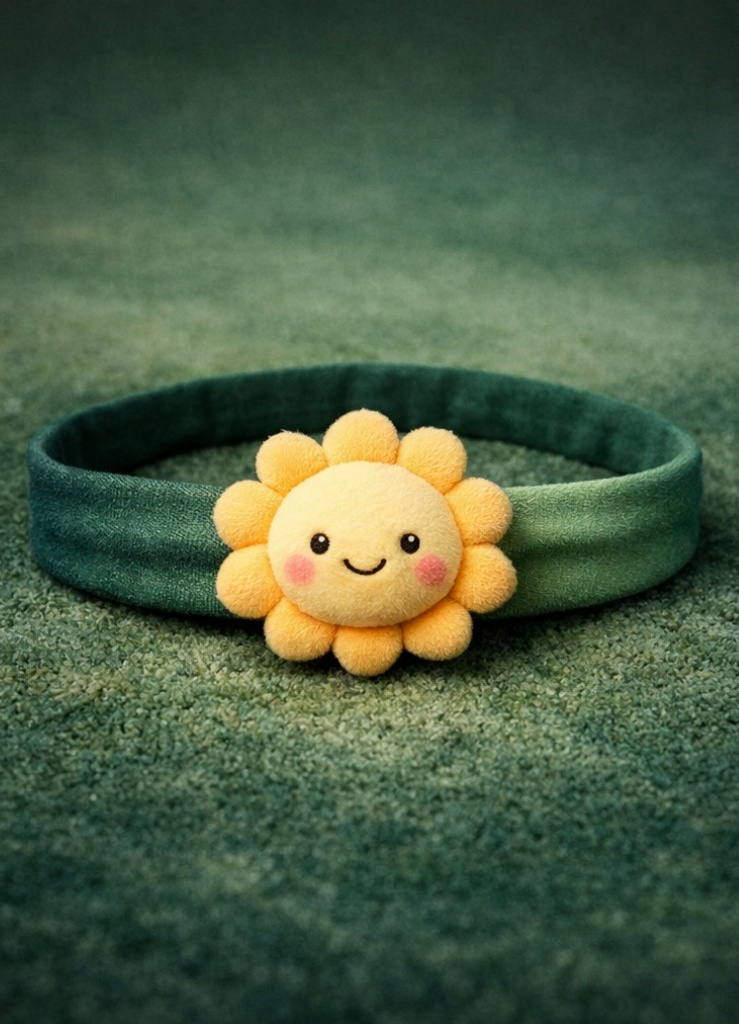 Bandeau bébé en peluche tournesol souriant pour grossistes – un design lumineux et facile à vendre que les acheteurs B2B aiment