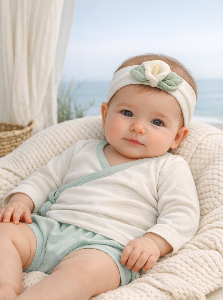 Wholesale White Calla Lily Baby Headband with Soft Elastic Band for Boutique Newborn Collections
