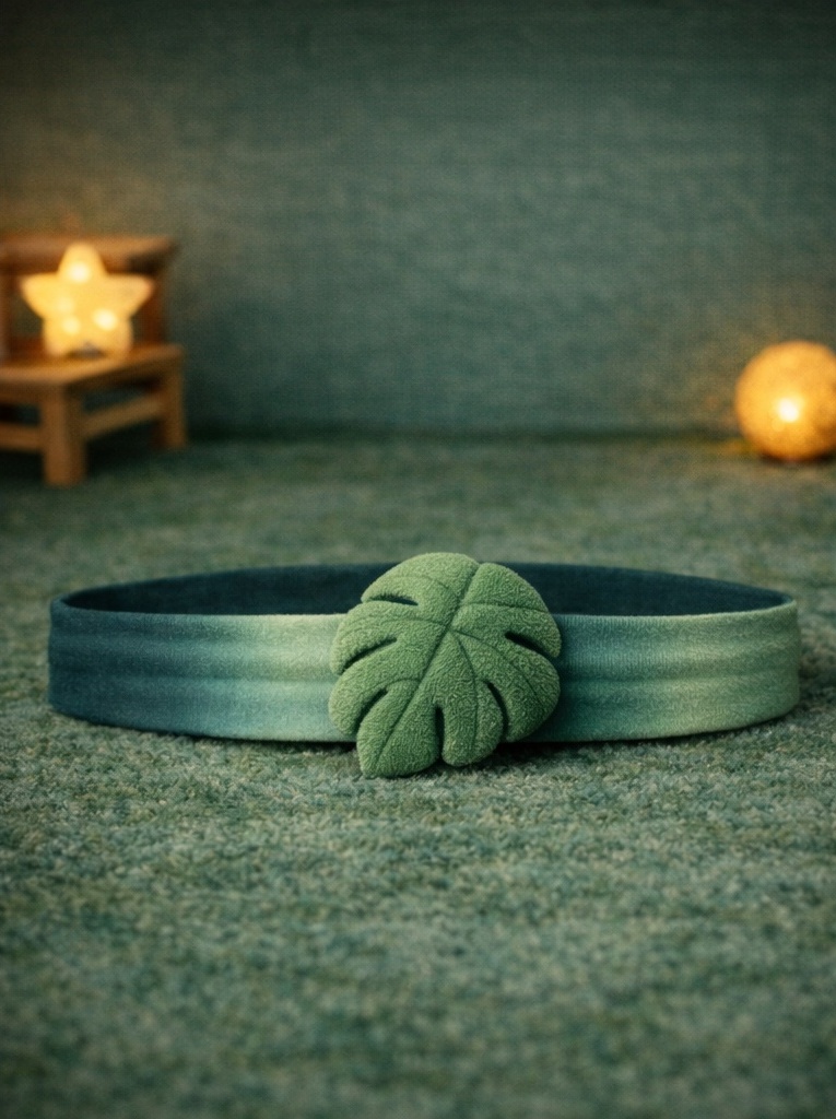 Hulgimüügi beebi peapael troopilise monstera-lehe detailiga, mis sobib butiikidele ja kingikomplektidele