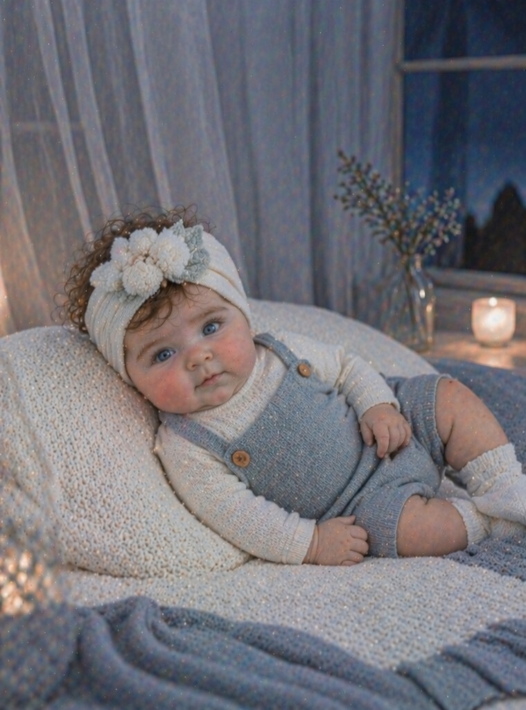 Wholesale Ivory Berry Plush Baby Headband, Soft Elastic Boutique Infant Headband