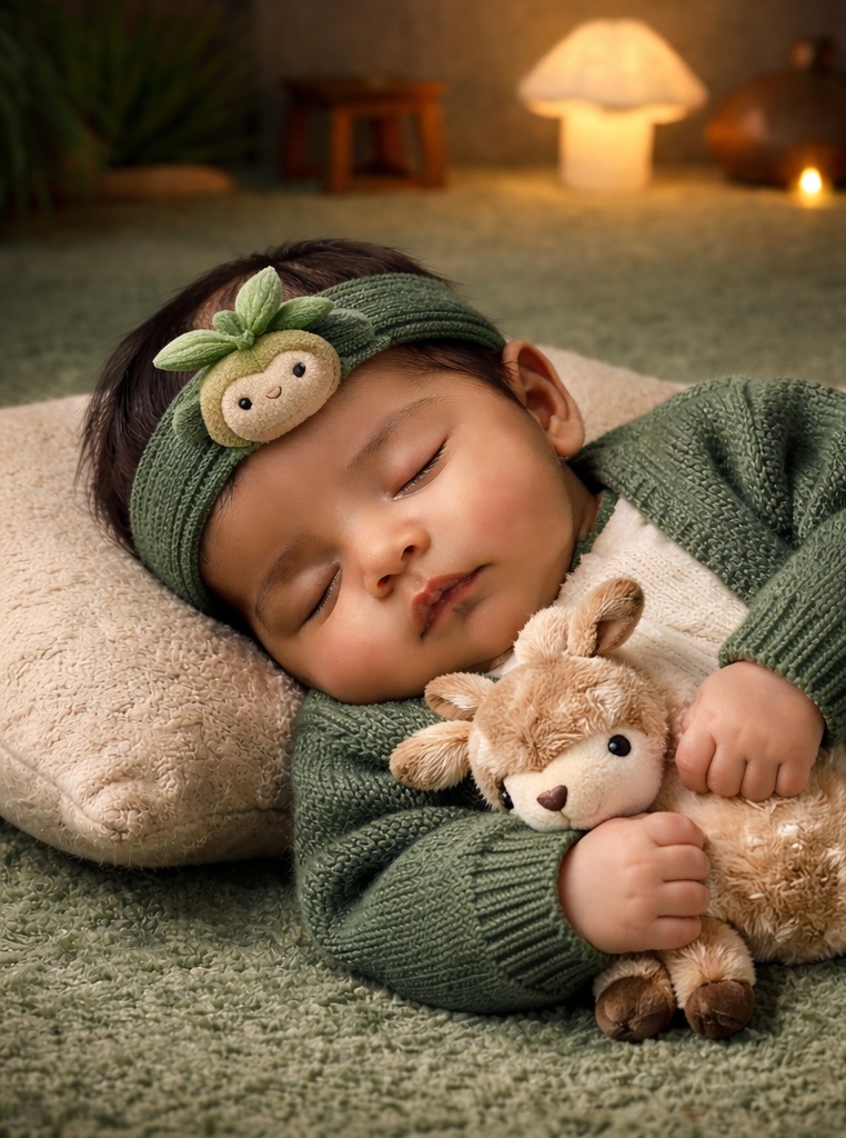 Diadema de bebé de peluche con muñeco brote para mayoristas – diseño adorable que gusta a compradores B2B