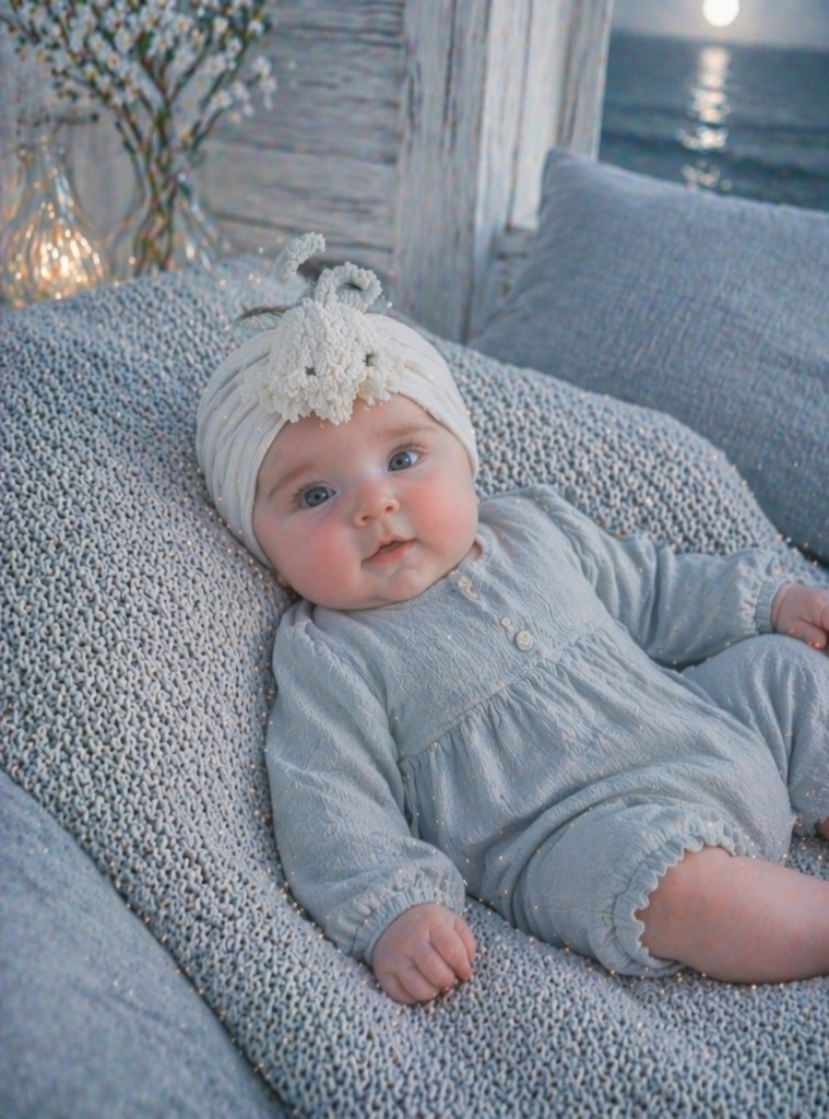 Boutique Fluffy Bunny Baby Headband, Premium Soft Nylon Infant Hair Accessory
