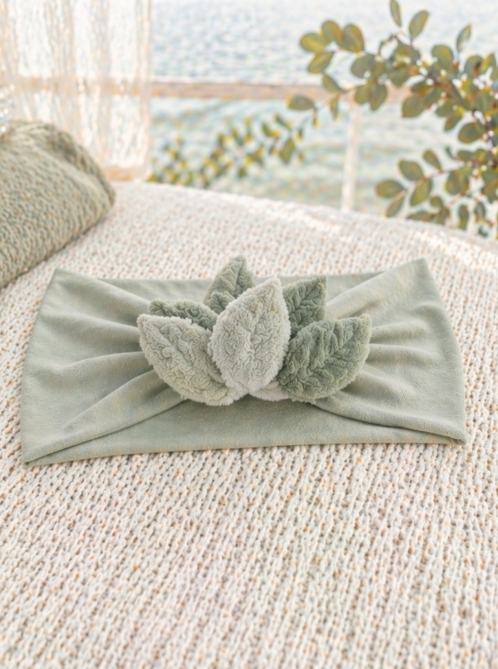 Wholesale Plush Leaf Baby Headband for Boutique Newborn Collections and Nature Themed Gift Sets
