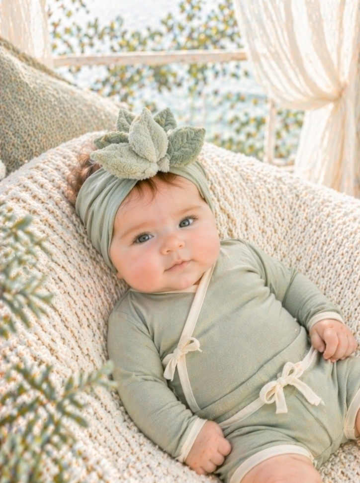 Wholesale Plush Leaf Baby Headband for Boutique Newborn Collections and Nature Themed Gift Sets
