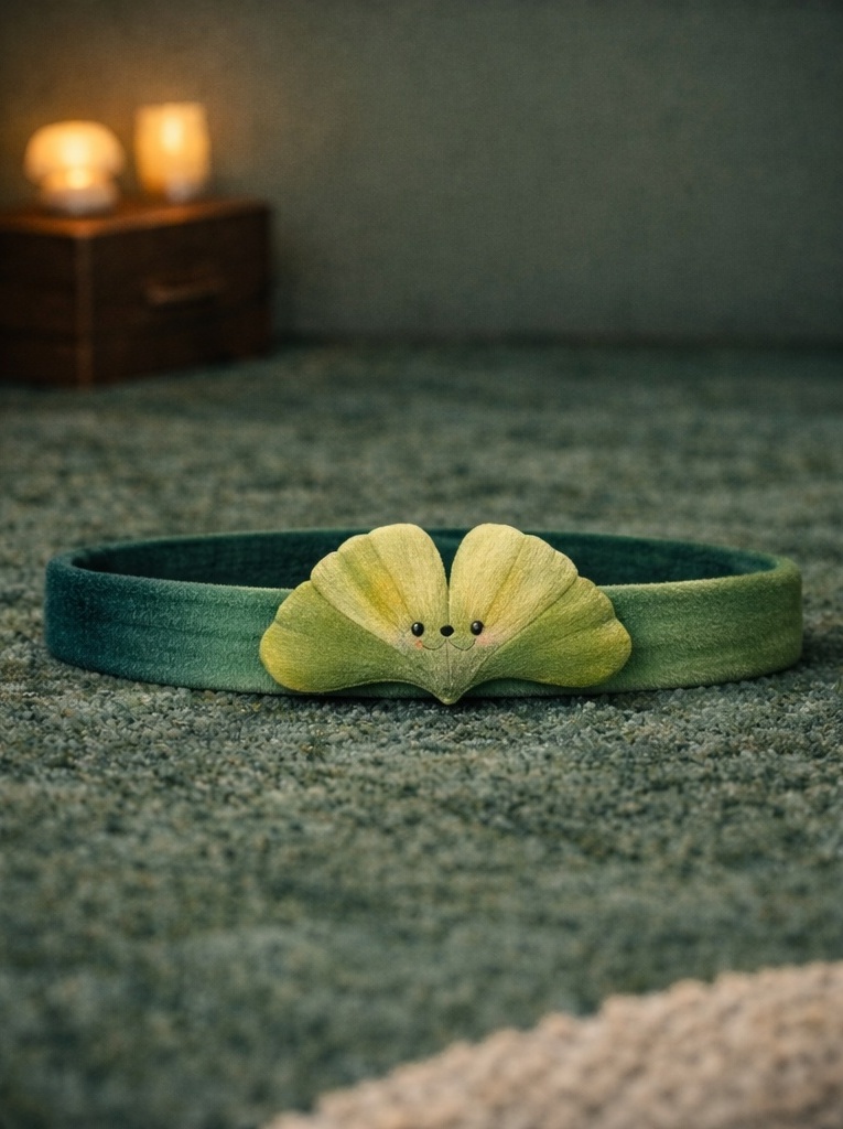 Diadema de bebé con hoja de ginkgo sonriente: un diseño B2B atractivo para boutiques, regalos y colecciones personalizadas