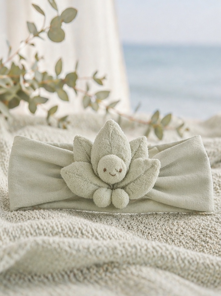 OEM Botanical Leaf Doll Baby Headband for Infant Gift Sets and Boutique Collections
